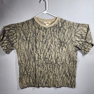 Vintage Camco Shirt Mens 2XL Tree Bark Camo Pocket Hunting Made USA‎ 80s